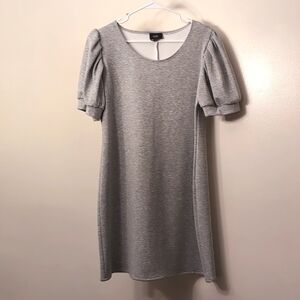 MSK Womens Grey Petites Puff Sleeves Sheath Dress Size Large